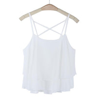 Chamsgend Newly Design Women HOT Beach Short Vest Ruffle Chiffon Tank Tops Camis 160303